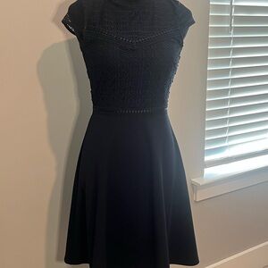 Elegant Navy Lace Dress
